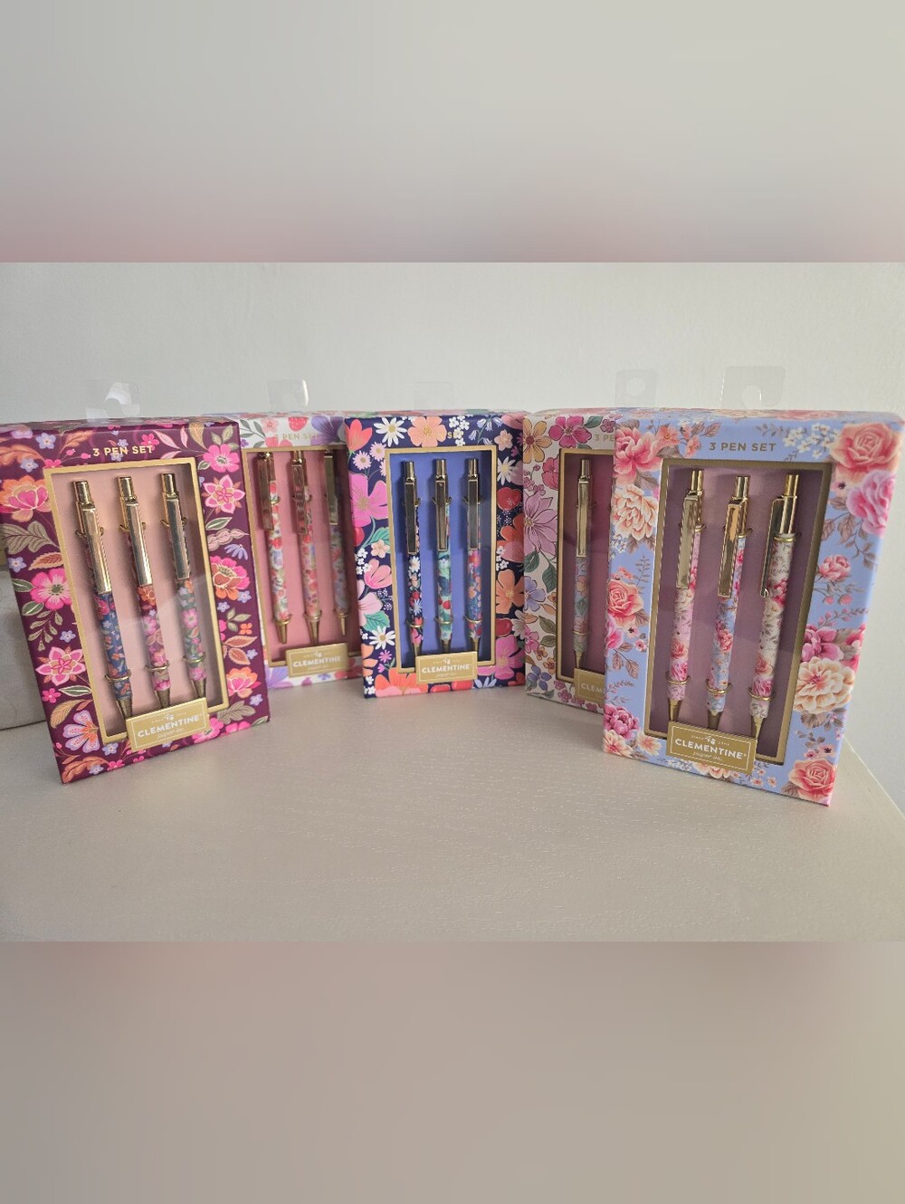 Clementine Paper Inc. Floral Pens 3 Pen Set